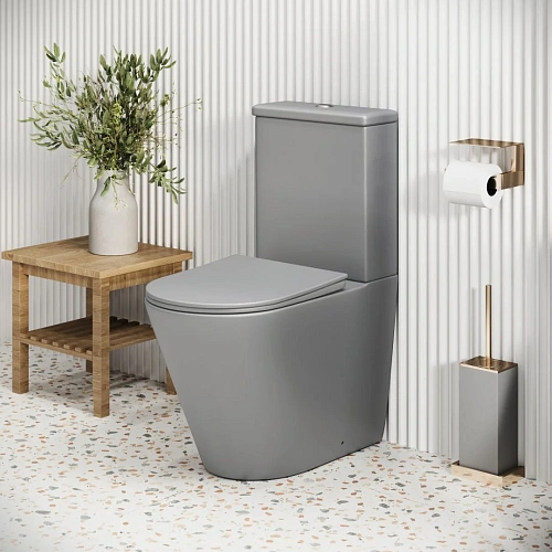 Унитаз напольный GROSSMAN GR-4480GLMS Color 620x365x810 серый матовый безободковый с сиденьем Унитаз напольный GROSSMAN GR-4480GLMS Color 620x365x810 серый матовый безободковый с сиденьем