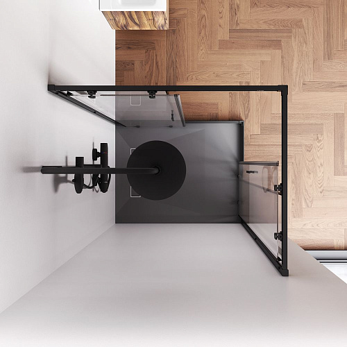 Душевой уголок AM.PM Gem W90G-403-100280-BT 100x80 черный матовый, стекло прозрачное Душевой уголок AM.PM Gem W90G-403-100280-BT 100x80 черный матовый, стекло прозрачное