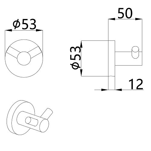 Крючок AQUAme Trento AQM7202MB черный Крючок AQUAme Trento AQM7202MB черный