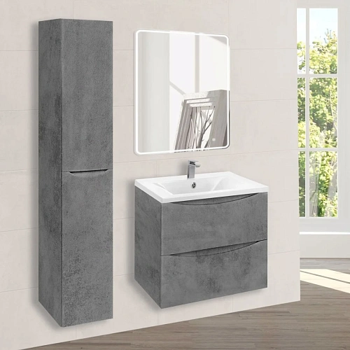 Тумба под раковину Vincea Mia 600 VMC-2MA600BT подвесная, 2 выкатных ящика soft close, Beton Тумба под раковину Vincea Mia 600 VMC-2MA600BT подвесная, 2 выкатных ящика soft close, Beton