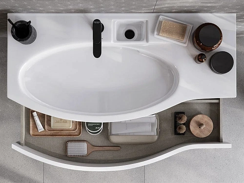 Раковина Kerama Marazzi RIVA мебельная левая с крепежом 100, белая глянцевая RV.wb.100Lh Раковина Kerama Marazzi RIVA мебельная левая с крепежом 100, белая глянцевая RV.wb.100Lh