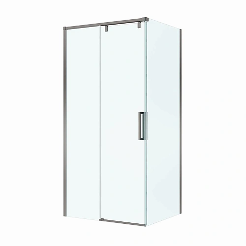 Душевой уголок BelBagno SOFT_CLOSE-1-AH-1-100/80-C-GM 100x80 см, профиль оружейная сталь, стекло прозрачное Душевой уголок BelBagno SOFT_CLOSE-1-AH-1-100/80-C-GM 100x80 см, профиль оружейная сталь, стекло прозрачное