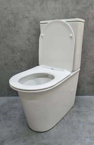 Унитаз напольный CeramaLux 1222A белый с крышкой микролифт Унитаз напольный CeramaLux 1222A белый с крышкой микролифт