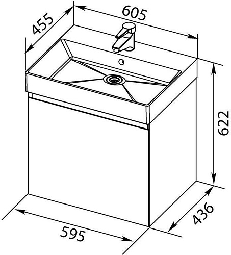Тумба под раковину Aquanet Нью-Йорк 60 орех 00203945 Тумба под раковину Aquanet Нью-Йорк 60 орех 00203945