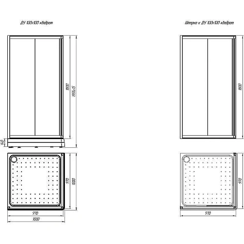 Душевой уголок Radomir Дрим 100 1-03-6-0-0-1190 квадратный, стекло прозрачное, поддон с каркасом и сифоном, профиль черный Душевой уголок Radomir Дрим 100 1-03-6-0-0-1190 квадратный, стекло прозрачное, поддон с каркасом и сифоном, профиль черный