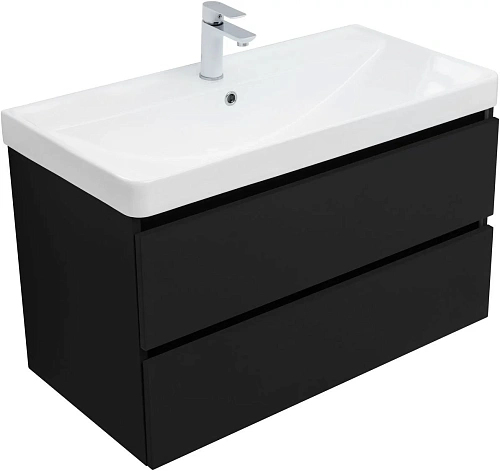 Тумба под раковину Aquanet Вега 2.0 90 черный 00337956 подвесная Тумба под раковину Aquanet Вега 2.0 90 черный 00337956 подвесная