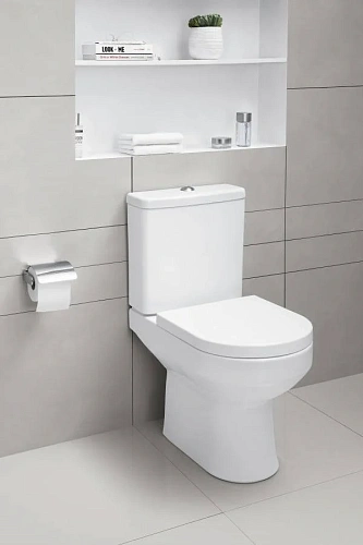 Унитаз напольный AM.PM Bliss L C538607SC компакт с сиденьем микролифт Унитаз напольный AM.PM Bliss L C538607SC компакт с сиденьем микролифт