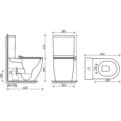 Унитаз напольный Ceramica Nova Metropol CN4001TMB смыв торнадо черный матовый Унитаз напольный Ceramica Nova Metropol CN4001TMB смыв торнадо черный матовый