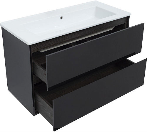 Тумба под раковину Aquanet Милан 105 черный глянец 00316690 Тумба под раковину Aquanet Милан 105 черный глянец 00316690