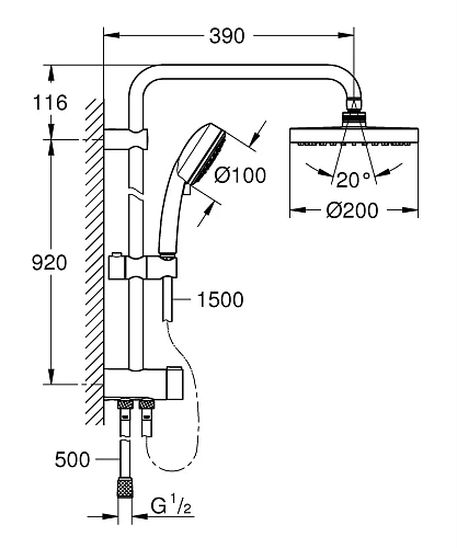 Душевая стойка GROHE New Tempesta Cosmopolitan 200 (26453001), хром Душевая стойка GROHE New Tempesta Cosmopolitan 200 (26453001), хром