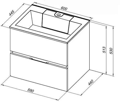 Тумба под раковину Aquanet Алвита 60 белый 00184301 Тумба под раковину Aquanet Алвита 60 белый 00184301