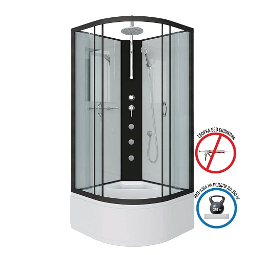 Душевая кабина Niagara Classic NG-6707-14BKTG (800х800х2100) высокий поддон (40см) стекло прозрачноечерные профиля 67071414BKTG Душевая кабина Niagara Classic NG-6707-14BKTG (800х800х2100) высокий поддон (40см) стекло прозрачноечерные профиля 67071414BKTG