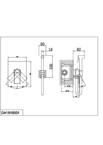 Гигиенический душ D&K Bayern Liszt (DA1515001) встраиваемый Гигиенический душ D&K Bayern Liszt (DA1515001) встраиваемый