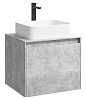 Тумба под раковину AQWELLA Mobi 60 см MOB0106BS+MOB0706BS подвесная, бетон светлый