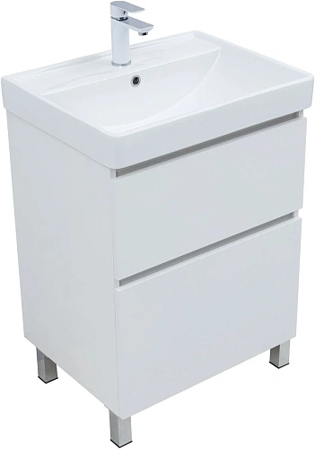 Тумба под раковину Aquanet Вега 60 00344121 напольная, белый глянец Тумба под раковину Aquanet Вега 60 00344121 напольная, белый глянец