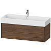 Картинка анонса товара «тумба под раковину duravit xviu xv43380b221 подвесная 118 см орех/черный»