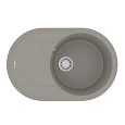 Кухонная мойка Lemark LACHA 760 врезная овальная из кварцгранита, с крылом, грей 9910057 Кухонная мойка Lemark LACHA 760 врезная овальная из кварцгранита, с крылом, грей 9910057