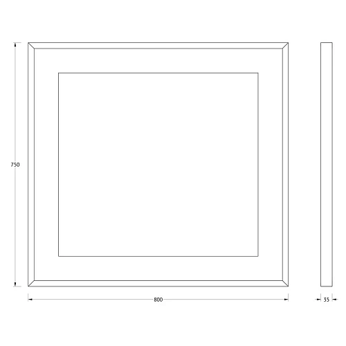 Зеркало Evoform Ledside в багетной раме и LED-светильником BY 2203 80х75 см Зеркало Evoform Ledside в багетной раме и LED-светильником BY 2203 80х75 см