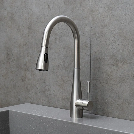 Смеситель для кухни Lemark Expert LM5084S с выдвижным поворотным изливом, сталь Смеситель для кухни Lemark Expert LM5084S с выдвижным поворотным изливом, сталь