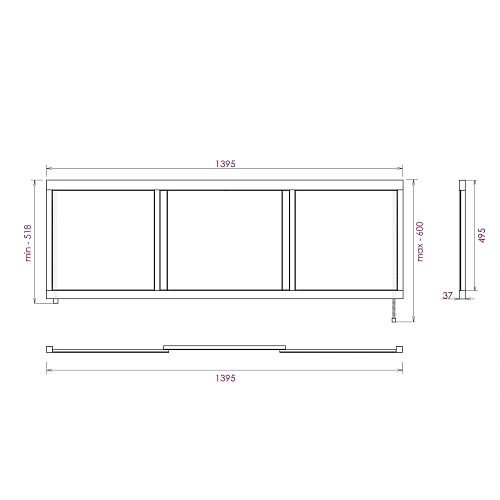 Экран для ванны фронтальный Onika Одио 140 см 514003 белый Экран для ванны фронтальный Onika Одио 140 см 514003 белый