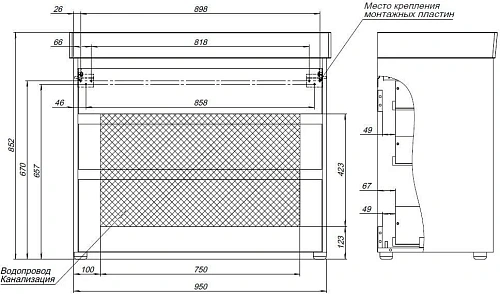 Тумба под раковину Aquanet Nova Lite 100 белый глянец (3 ящика) 00302478 Тумба под раковину Aquanet Nova Lite 100 белый глянец (3 ящика) 00302478