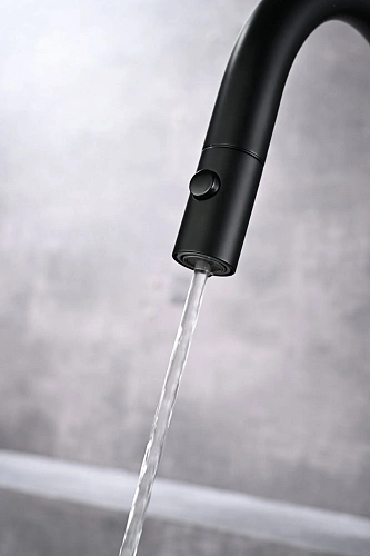 Смеситель для кухни AQUAme Cucina AQM9905MB с выдвижным изливом, с подключением к фильтру с питьевой водой, черный матовый Смеситель для кухни AQUAme Cucina AQM9905MB с выдвижным изливом, с подключением к фильтру с питьевой водой, черный матовый