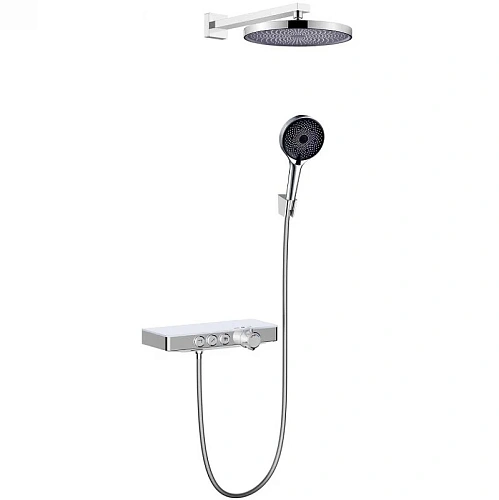 Душевая система BERGES MORANS 075003 с изливом и термостатом, хром Душевая система BERGES MORANS 075003 с изливом и термостатом, хром
