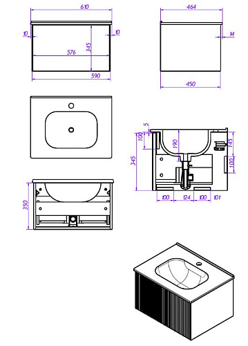 Тумба под раковину La Fenice TERRA Bianco 60 NFNC-01-TER-B-60-3-GB белая матовая с белой столешницей Тумба под раковину La Fenice TERRA Bianco 60 NFNC-01-TER-B-60-3-GB белая матовая с белой столешницей