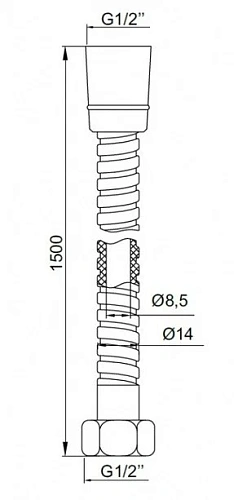 Душевой шланг IDDIS (A50211 1.5) нержавеющая сталь 1,5 м Душевой шланг IDDIS (A50211 1.5) нержавеющая сталь 1,5 м