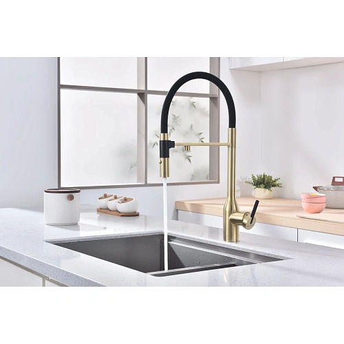 Смеситель для кухни Paulmark Magneto One светлое золото Ma213188-LG Смеситель для кухни Paulmark Magneto One светлое золото Ma213188-LG