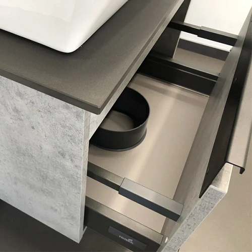 Тумба с раковиной Comforty Эдинбург 60 00-00001928 бетон светлый с черной столешницей и раковиной Comforty 9055RA-50 Тумба с раковиной Comforty Эдинбург 60 00-00001928 бетон светлый с черной столешницей и раковиной Comforty 9055RA-50