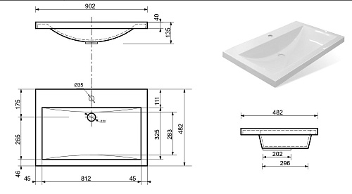 Раковина Эстет Monaco 90 silk ФР-00014395 900х480 накладная Раковина Эстет Monaco 90 silk ФР-00014395 900х480 накладная
