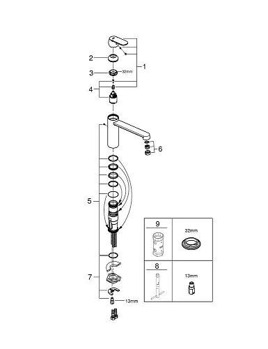Смеситель для кухни GROHE Eurosmart Cosmopolitan (30193000) со средним изливом, хром Смеситель для кухни GROHE Eurosmart Cosmopolitan (30193000) со средним изливом, хром