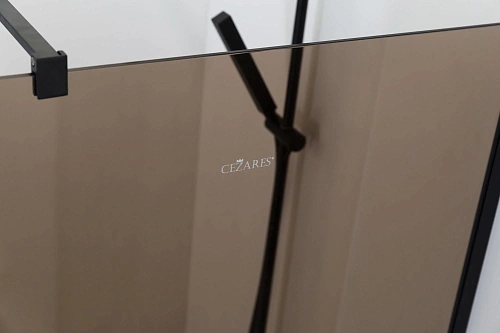 Душевая перегородка CEZARES LIBERTA-L-1-120-BR-NERO 120см стекло тонированное (бронза), профиль черный Душевая перегородка CEZARES LIBERTA-L-1-120-BR-NERO 120см стекло тонированное (бронза), профиль черный