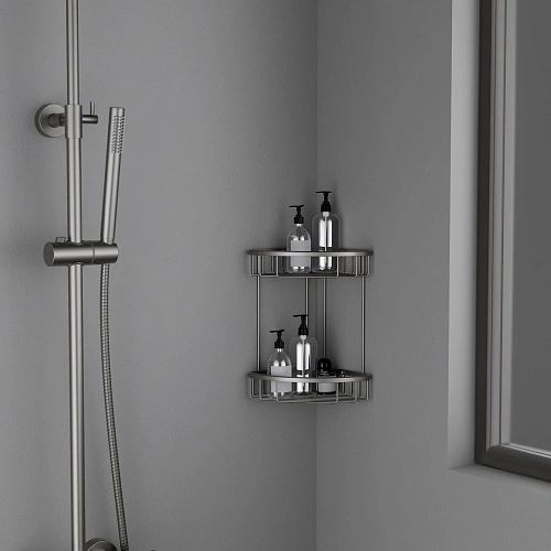 Полка Timo Saona 13082/18 угловая двойная черное золото Полка Timo Saona 13082/18 угловая двойная черное золото