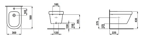 Биде подвесное Laufen Lb3 с 1 отверстием для смесителя 8.3068.2.000.302.1 Биде подвесное Laufen Lb3 с 1 отверстием для смесителя 8.3068.2.000.302.1