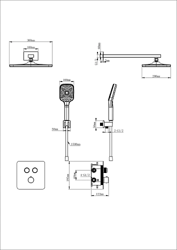 Душевая система Wonzon & Woghand с термостатом, встраиваемая, брашированное золото (WW-B4003-BG) Душевая система Wonzon & Woghand с термостатом, встраиваемая, брашированное золото (WW-B4003-BG)