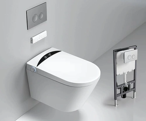 Унитаз SMART Timo TЕ-751 (580x380x420) с функцией биде подвесной с инсталляцией и хромированной кнопкой Унитаз SMART Timo TЕ-751 (580x380x420) с функцией биде подвесной с инсталляцией и хромированной кнопкой