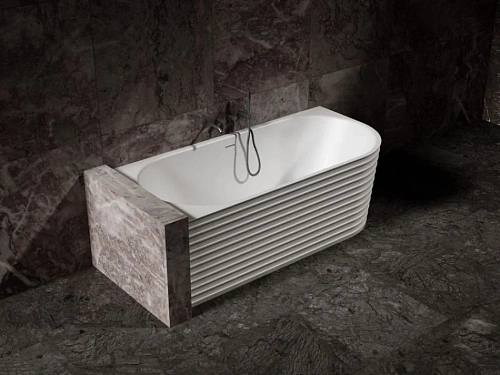 Ванна из искусственного камня ABBER AS9651 L 170x80 левосторонняя, белая матовая, искусственный камень Ванна из искусственного камня ABBER AS9651 L 170x80 левосторонняя, белая матовая, искусственный камень