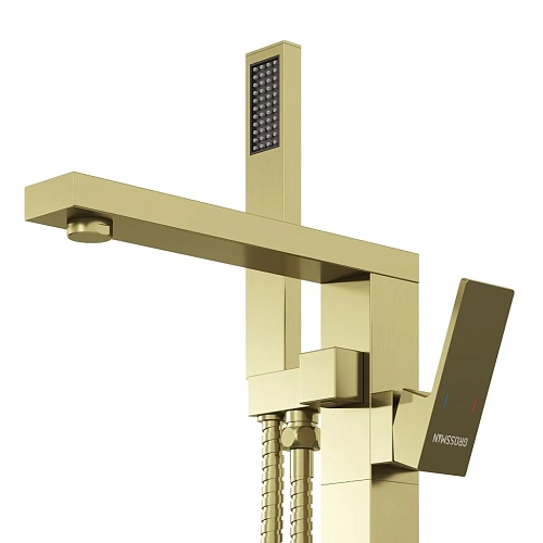 Смеситель для ванны GROSSMAN Falcon 530.K35.08.320 напольный золото сатиновый Смеситель для ванны GROSSMAN Falcon 530.K35.08.320 напольный золото сатиновый