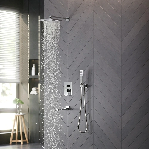 Душевая система BERGES NARDIS 3S встраиваемая, поворотный излив, хром 071010 Душевая система BERGES NARDIS 3S встраиваемая, поворотный излив, хром 071010