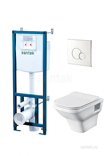 Комплект унитаза Santek Лайн 1WH501729 с инсталляцей, сиденье Slim, SoftCloseи клавишей смыва хром 1.WH50.1.729 Комплект унитаза Santek Лайн 1WH501729 с инсталляцей, сиденье Slim, SoftCloseи клавишей смыва хром 1.WH50.1.729