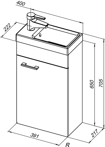 Тумба под раковину Aquanet Нота 40 L (Moduo) белый 00246954 Тумба под раковину Aquanet Нота 40 L (Moduo) белый 00246954