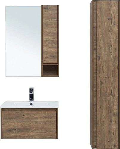 Комплект мебели STWORKI Карлстад 60 дуб рустикальный, в стиле лофт, под дерево, подвесная (гарнитур, 418873 Комплект мебели STWORKI Карлстад 60 дуб рустикальный, в стиле лофт, под дерево, подвесная (гарнитур, 418873