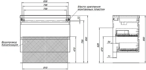Тумба с раковиной Aquanet Нота new 90 00335882 дуб светлый Тумба с раковиной Aquanet Нота new 90 00335882 дуб светлый