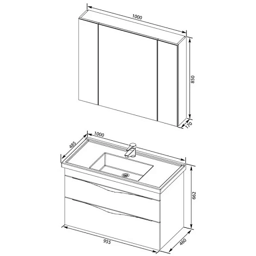 Комплект мебели Aquanet Эвора 100 белый 00184566 Комплект мебели Aquanet Эвора 100 белый 00184566
