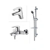 Комплект смесителей Kaiser Guss 6800К с душевой штангой и лейкой Комплект смесителей Kaiser Guss 6800К с душевой штангой и лейкой