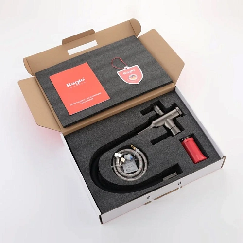 Смеситель для кухни Raglo R81.64.09 с гибким изливом с подключением к фильтру, графит Смеситель для кухни Raglo R81.64.09 с гибким изливом с подключением к фильтру, графит