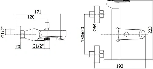 Смеситель для ванны Paffoni Candy CA022CR Смеситель для ванны Paffoni Candy CA022CR