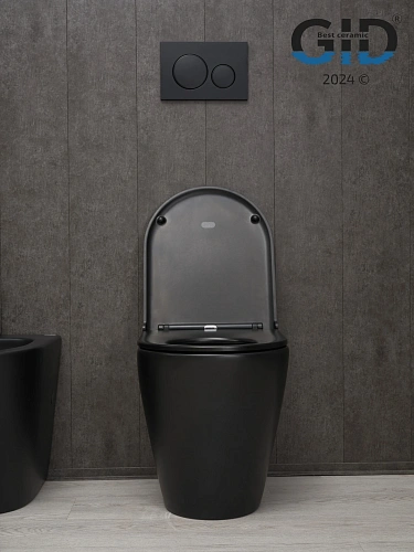 Унитаз приставной Gid TRS-263BM 62212Y черный матовый 56x36x41 с крышкой микролифт Унитаз приставной Gid TRS-263BM 62212Y черный матовый 56x36x41 с крышкой микролифт